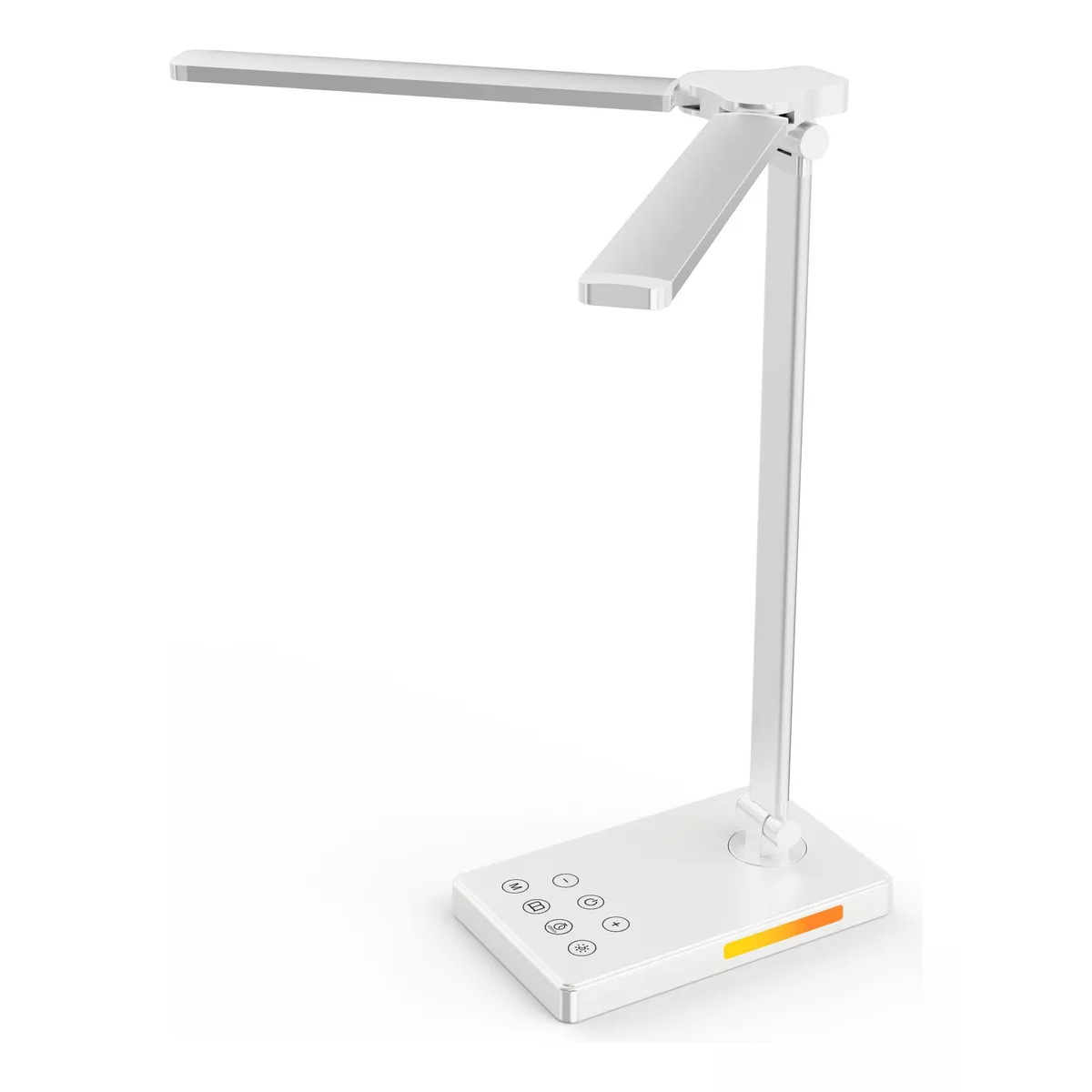Lampara De Escritorio Mesa Led Luz Noche Vistoso Doble Brazo Blanco