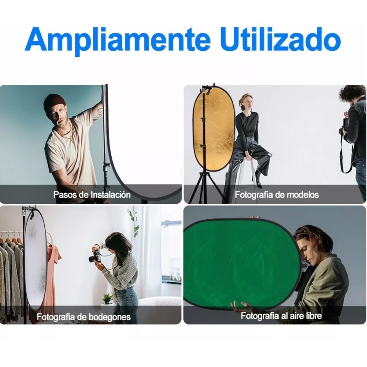 Reflector Luz Rebotador Fotografía Estudio Portátil 7-en-1