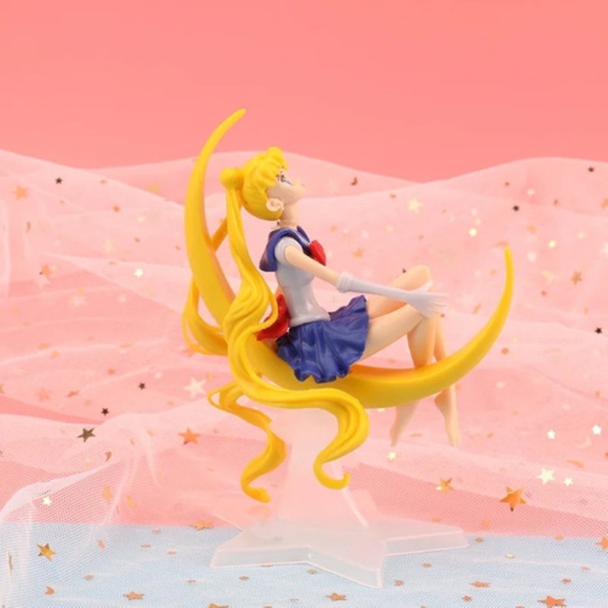 Muñeca Serena De Sailor Moon Con Base Lunar Adorno amarillo luna