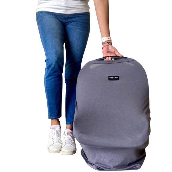 Mãe Baby Manta para Amamantar Bebe Multiusos Compra Inteligente, Mandil para Lactancia, Bufanda (Gris Plata)