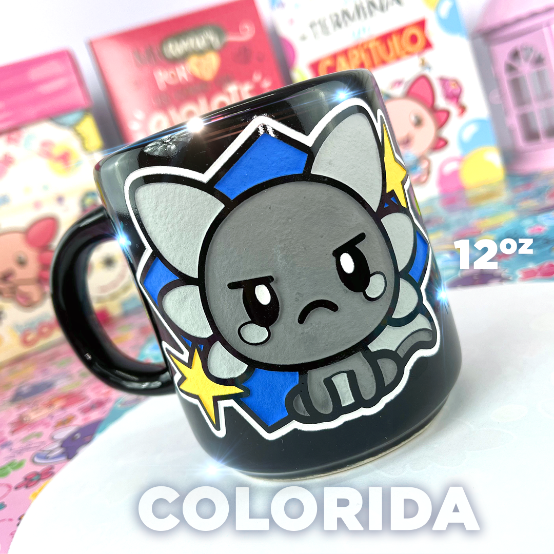 Taza de cerámica Xoli & Sashoo Artesanal Ajolote Gris Xolotl 16 oz.