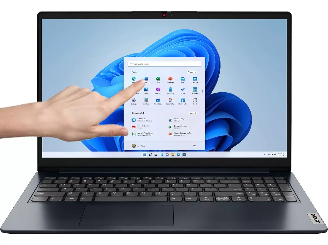LAPTOP LENOVO IDEAPAD 1 RYZEN 5 7520U 256GB SSD 8GB DDR5 15.6" FHD TOUCH SCREEN TEC/ING W11H AZUL 15AMN7 82VG00MYUS