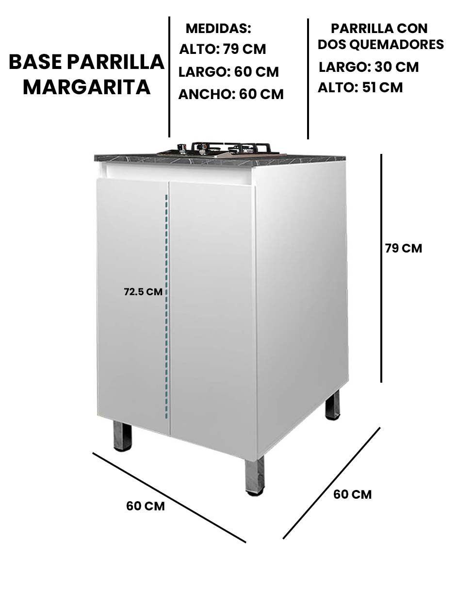 Gabinete Inferior De Cocina MARGARITA Con Parrilla De Gas