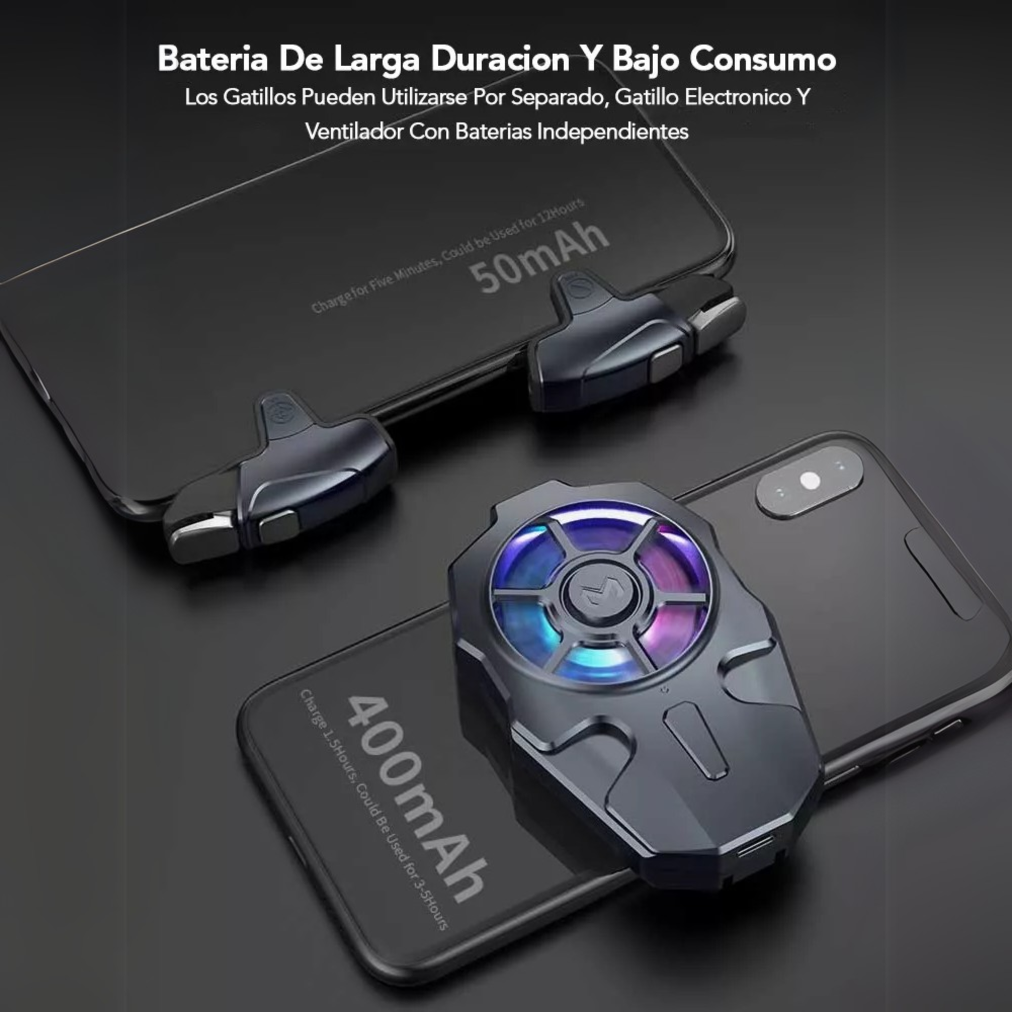 MEMO AK03 Gatillos Celular Disparo Gamer con  Ventilador Enfriador para Celular
