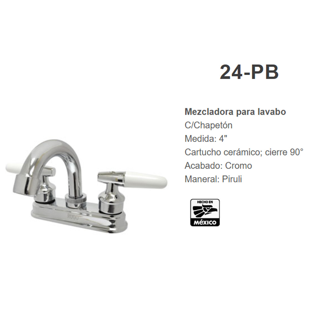 Mezcladora para Lavabo 10 cm Rugo  Fig:24-pb