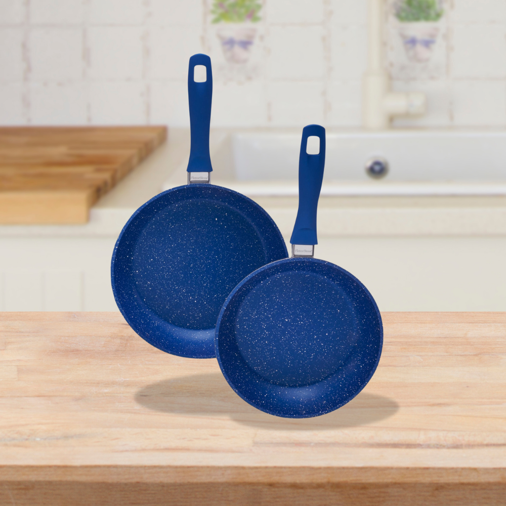 Juego De Sartenes Antiadherentes Flavorstone Set 20 Y 24cm color AZUL