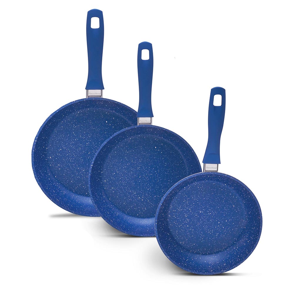 Juego De Sartenes Antiadherentes Flavorstone 20, 24 Y 28 Cm color azul