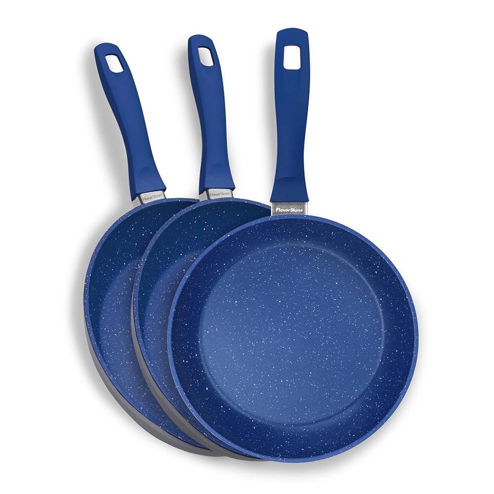 Juego De Sartenes Antiadherentes Flavorstone 20, 24 Y 28 Cm color azul