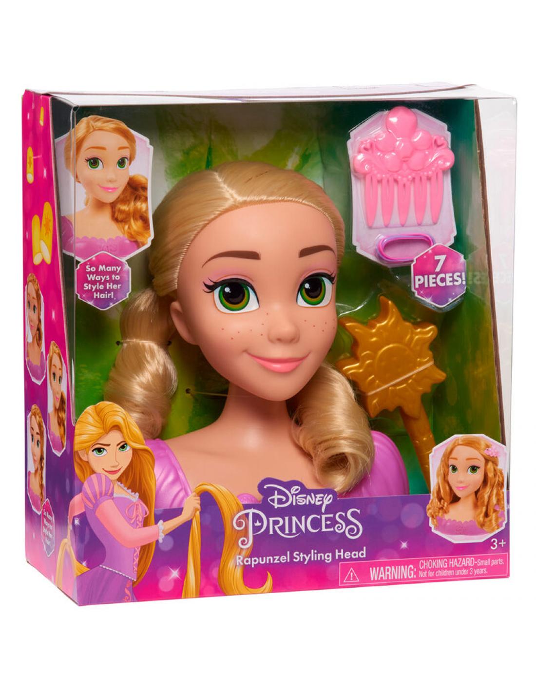 Princesa Rapunzel Cabeza Para Peinar 7 Piezas Disney