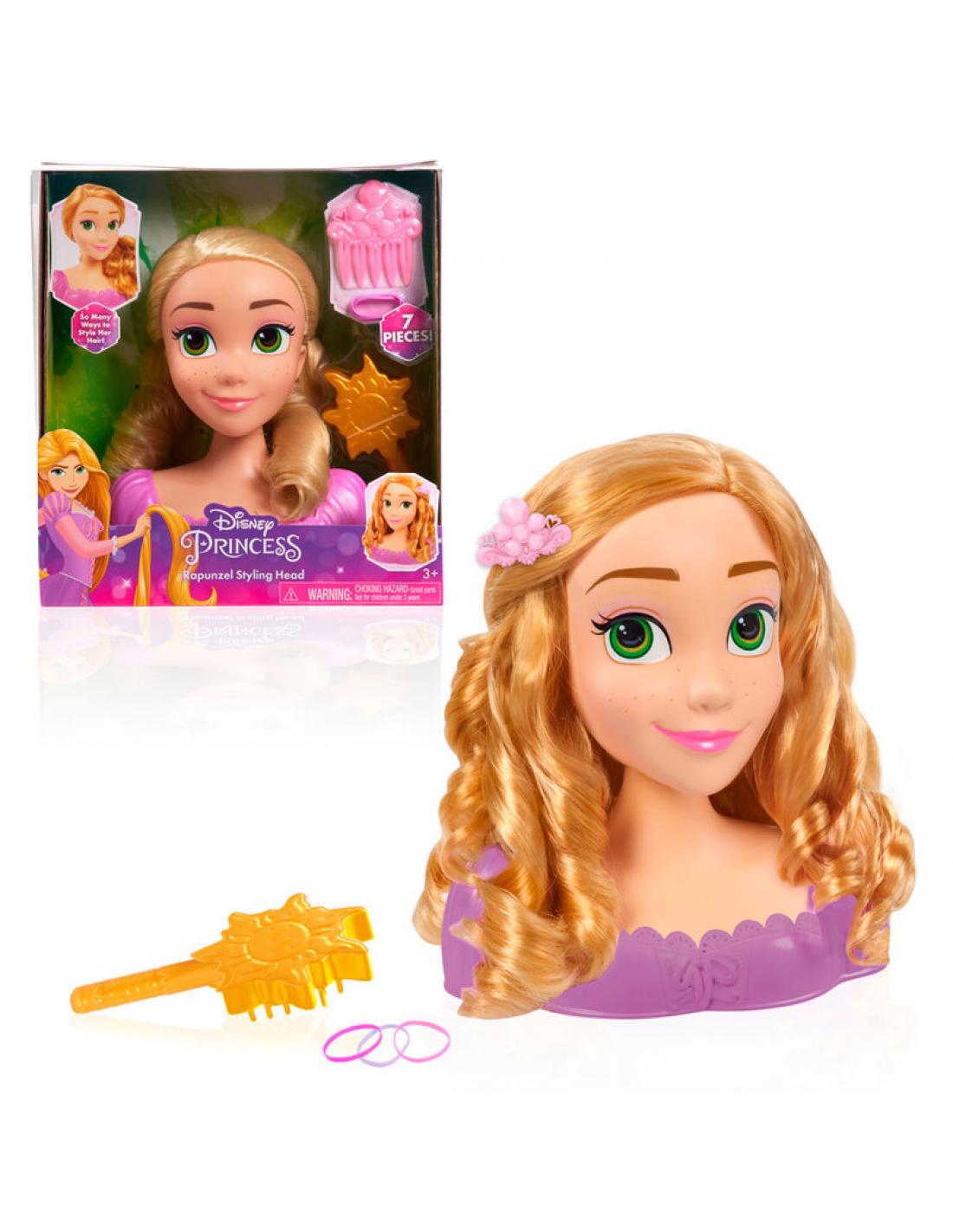 Princesa Rapunzel Cabeza Para Peinar 7 Piezas Disney