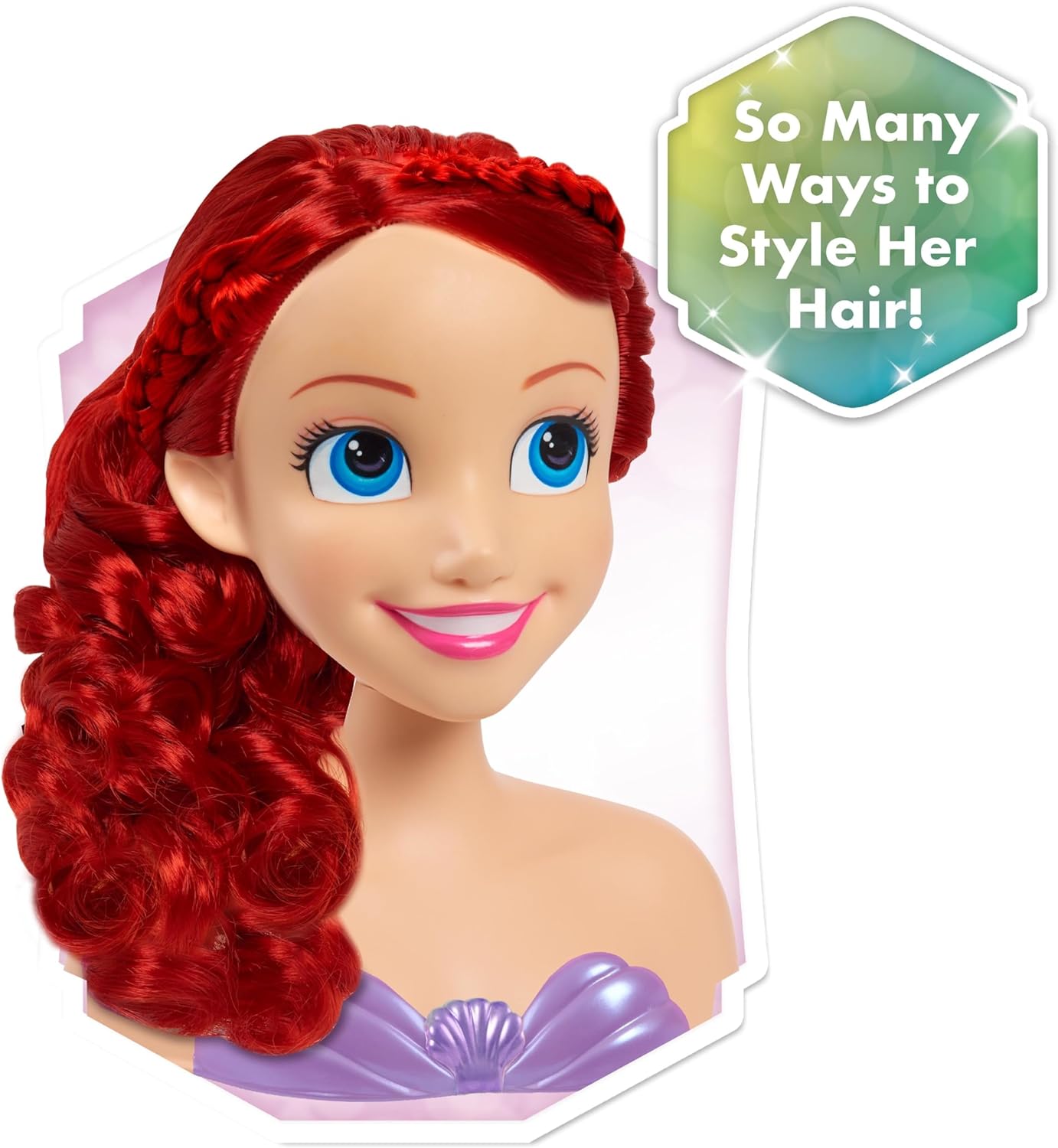 Princesa Ariel Cabeza Para Peinar 7 Piezas Disney