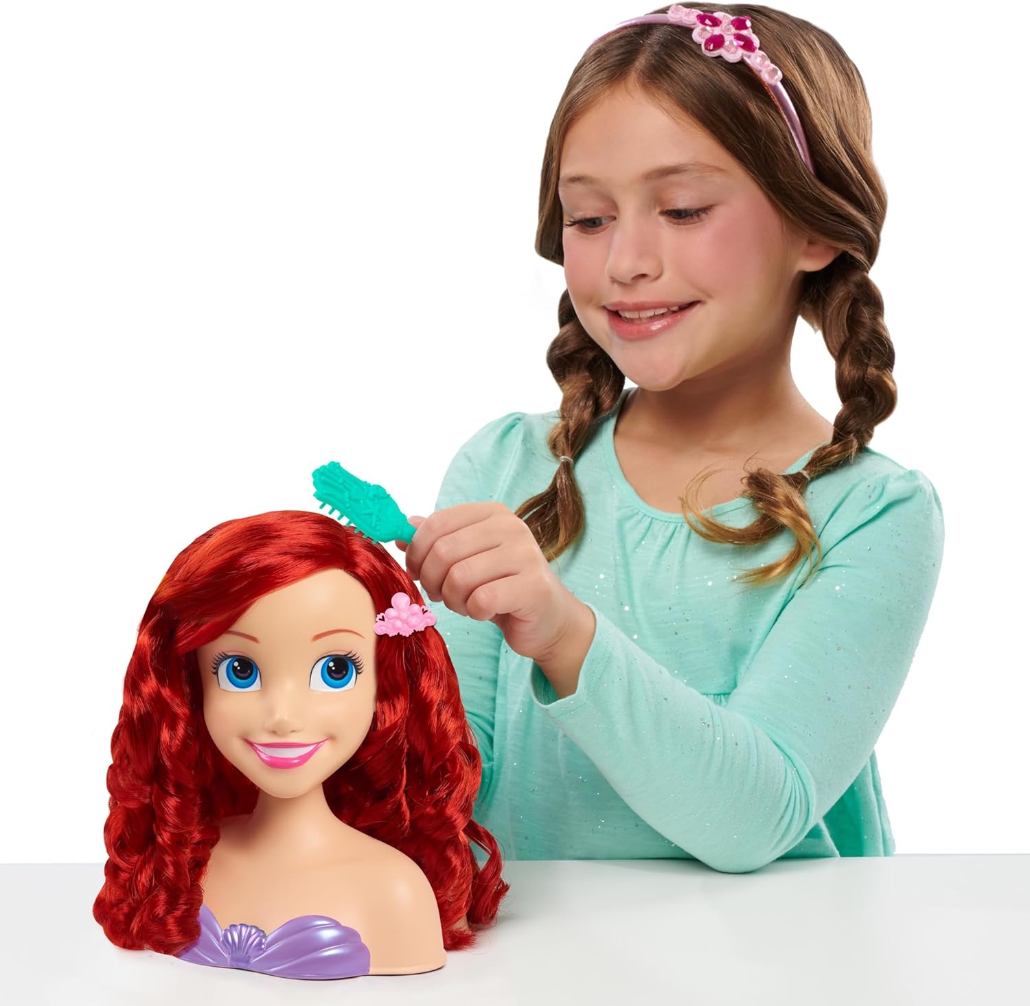 Princesa Ariel Cabeza Para Peinar 7 Piezas Disney