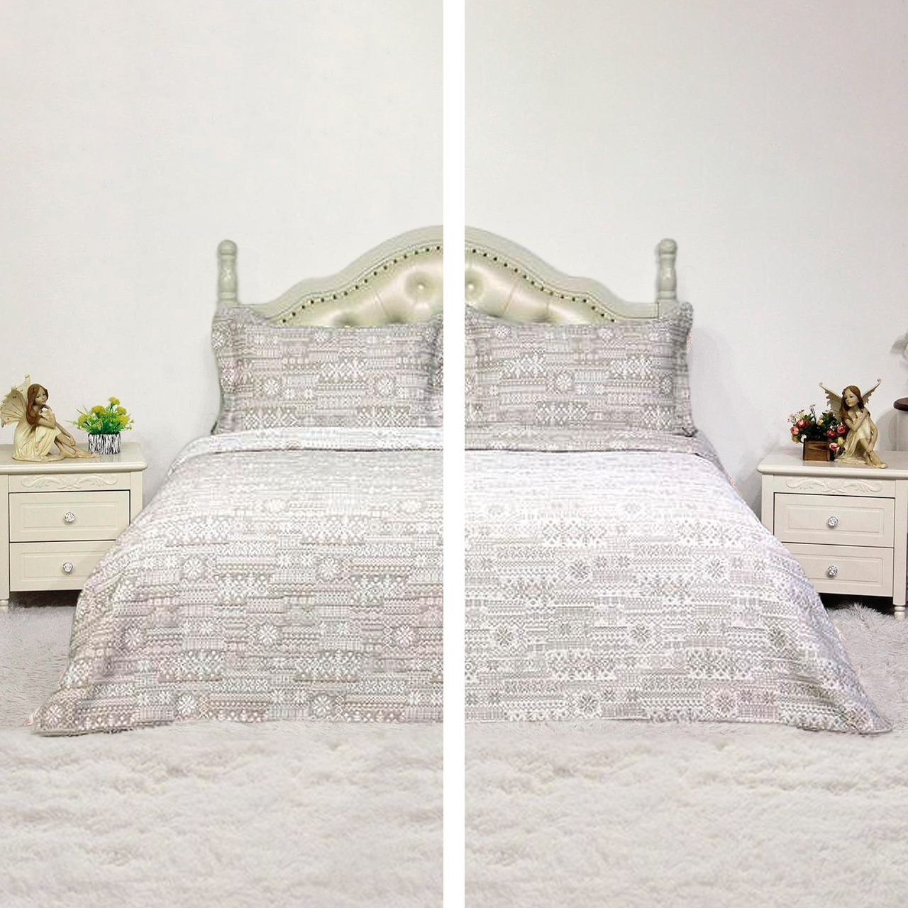 Edredón Doble Vista Queen Size Jacquard Zantelo Color Seppen Café