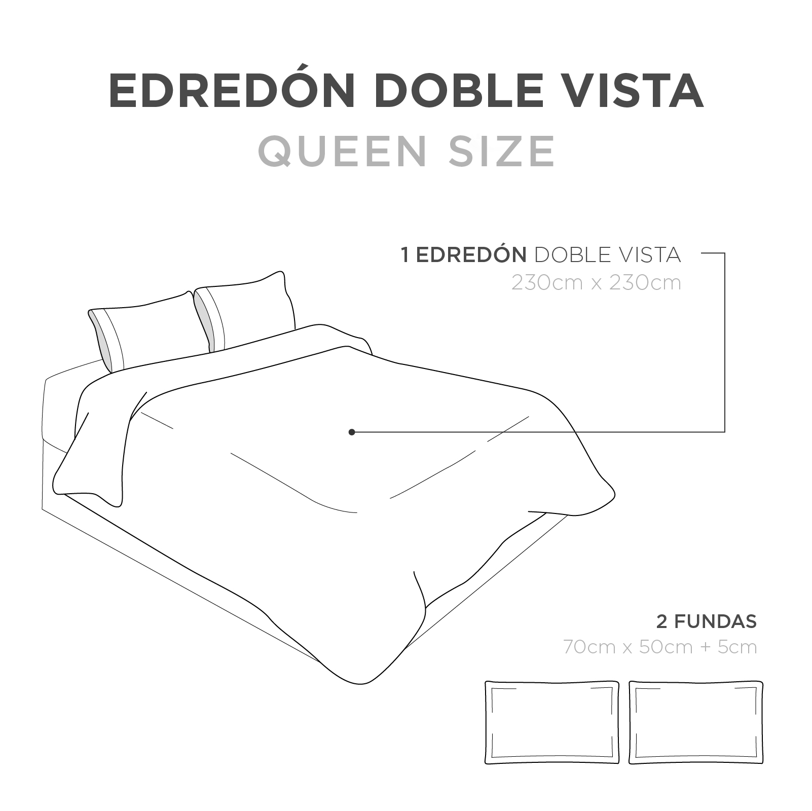 Edredón Doble Vista Queen Size Jacquard Zantelo Color Seppen Café