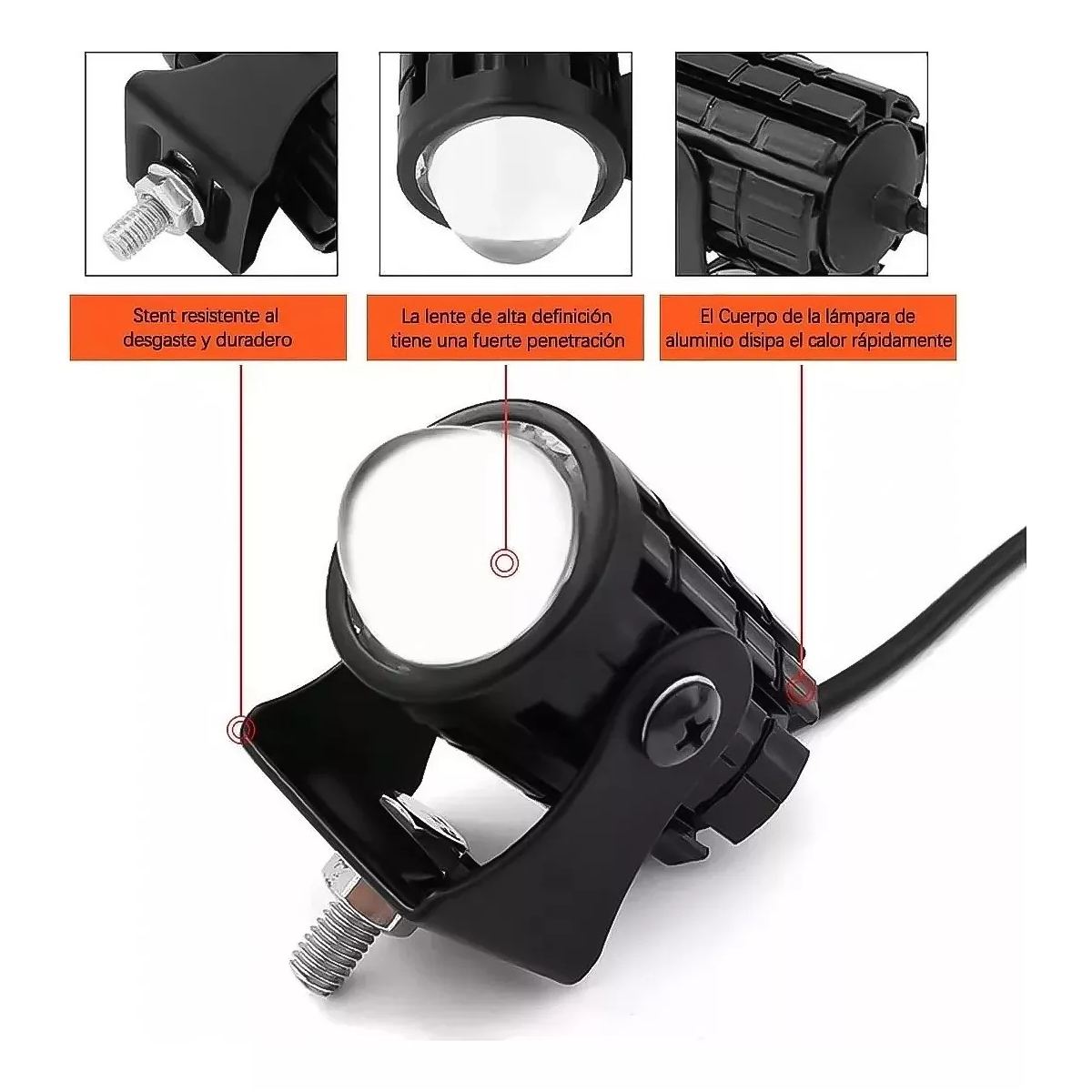 2 Par Faros Luces Led Para Motos Auto Doble Color Auxiliares