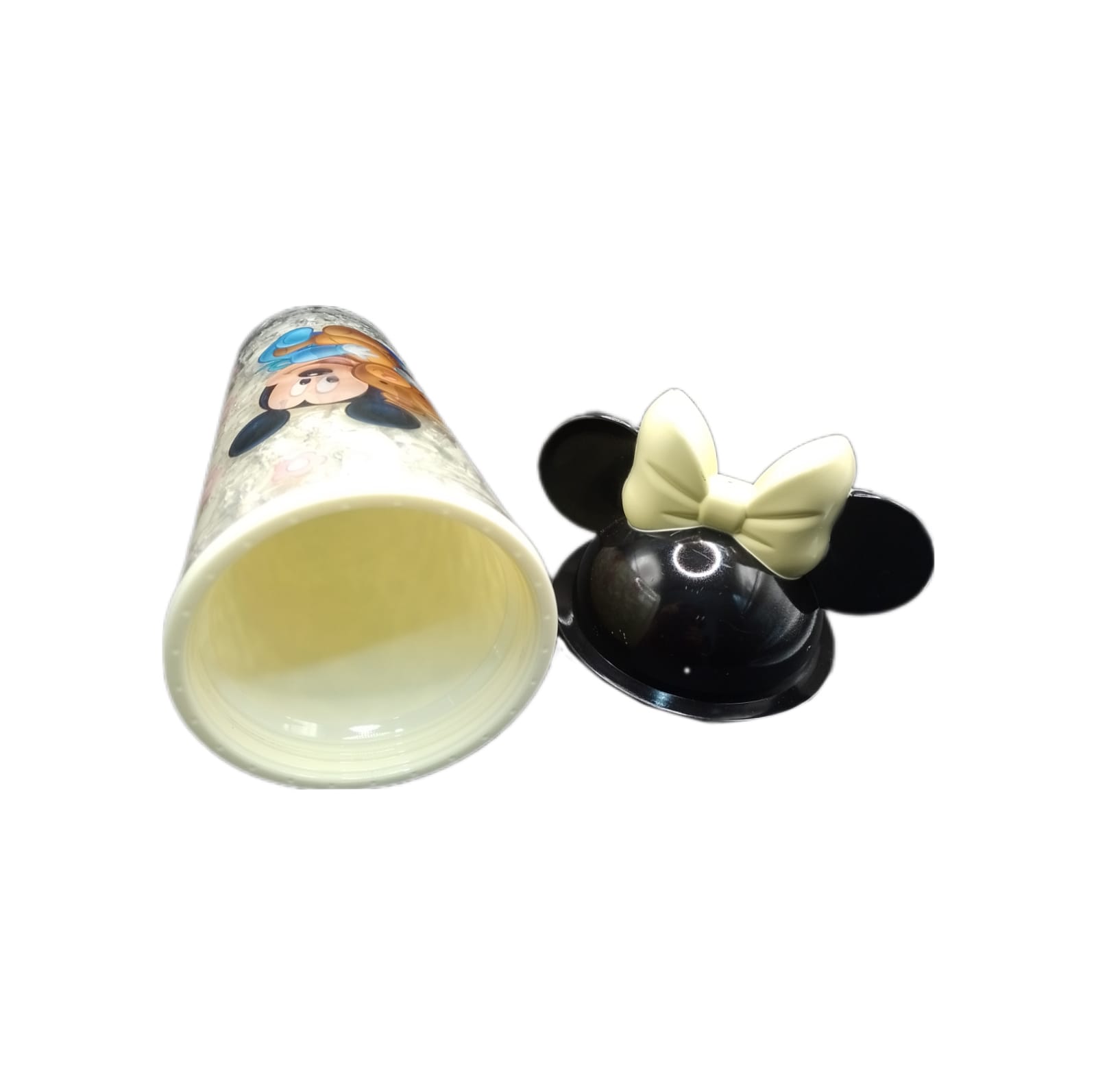 Vaso Mickey Minnie Mouse con luz Taza Hidrogel Color Amarillo