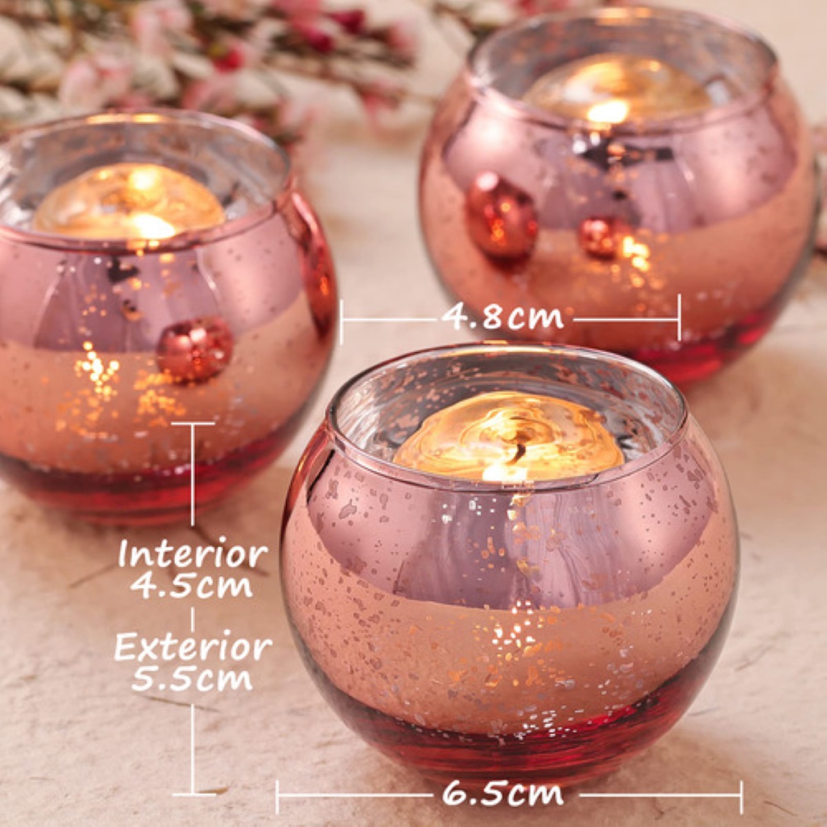 6pz Portavela Cristal Candelabro Mesa Adorno Boda Decoracion rojo