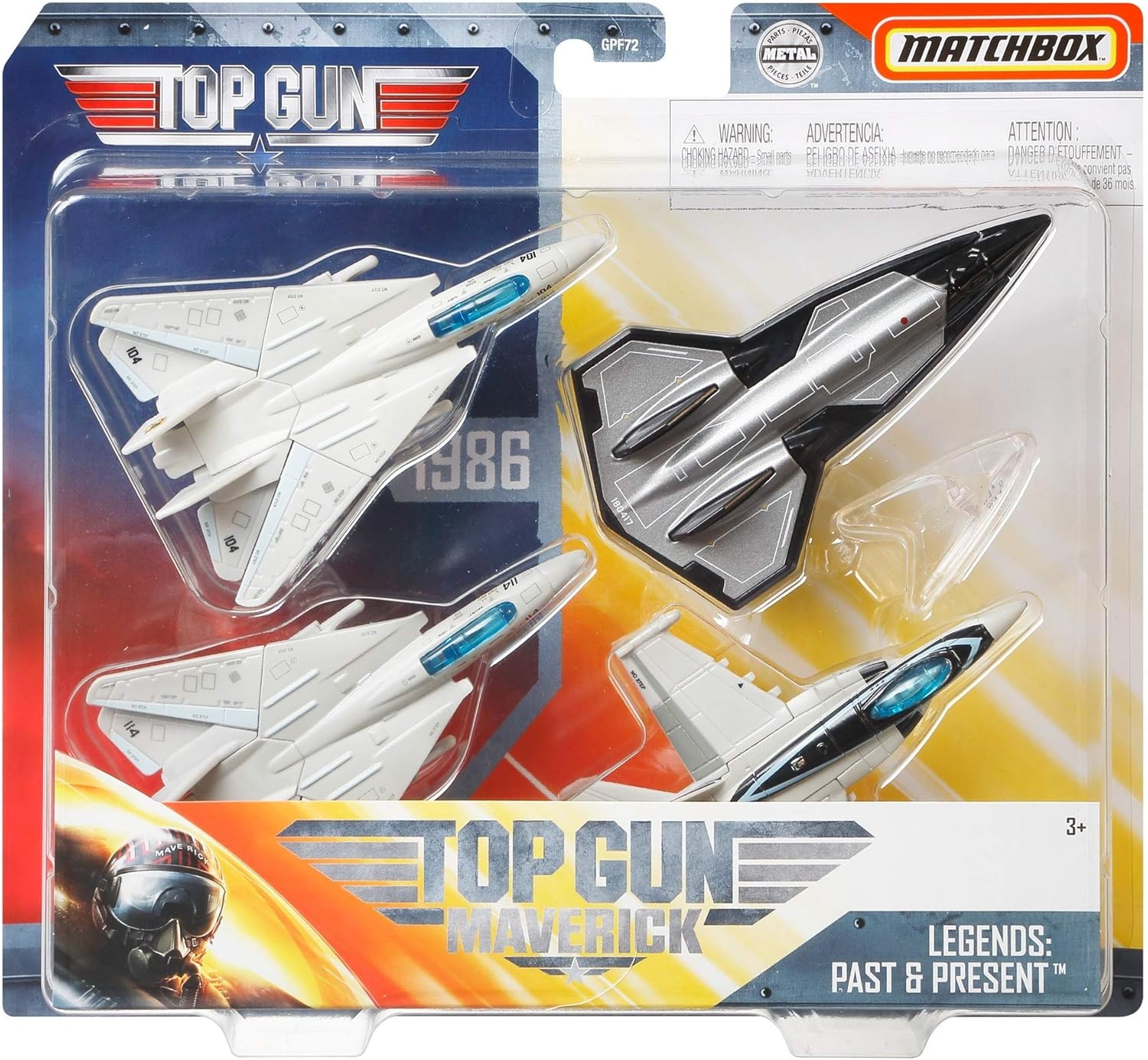 TOP Gun Legends Matchbox Sky Busters Paquete de 4 Aviones de Juguete de la pelicula Gran Regalo para coleccionistas