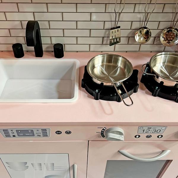 Cocina Juguete Rosa Niñas Infantil Madera Moderna Accesorios Little Monkey