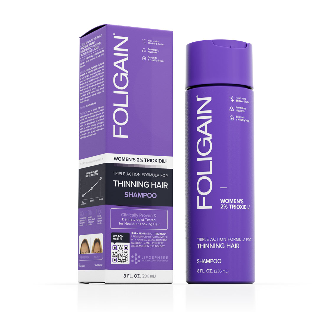 Foligain Shampoo para el Recrecimiento del Cabello para Mujeres con 2% Trioxidil