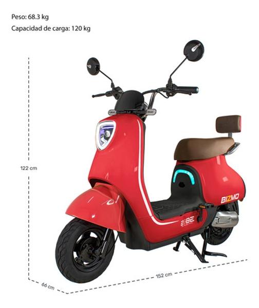 Bicleta Bicimoto Electrica 500w 48v 35km/h Luces Full Led Rojo BIZMO
