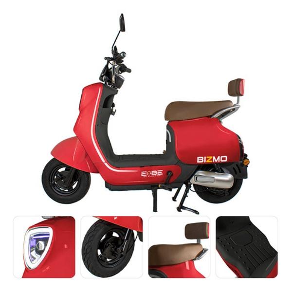 Bicleta Bicimoto Electrica 500w 48v 35km/h Luces Full Led Rojo BIZMO