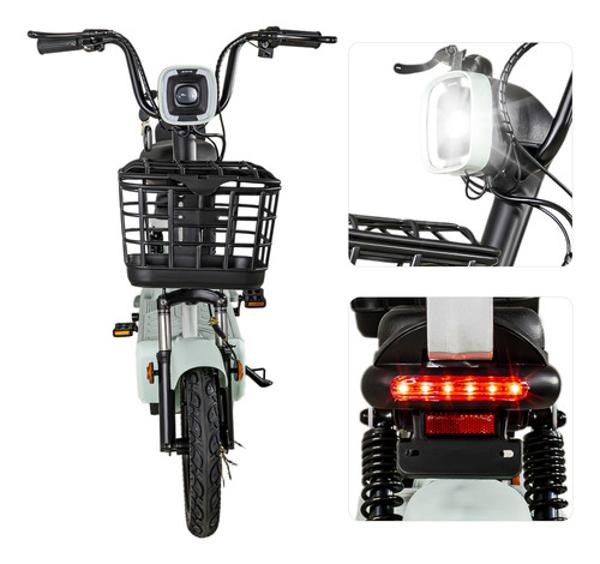 Bicicleta Electrica Bicimoto 350w 12v 25km/h Luces Full Led Menta BIZMO