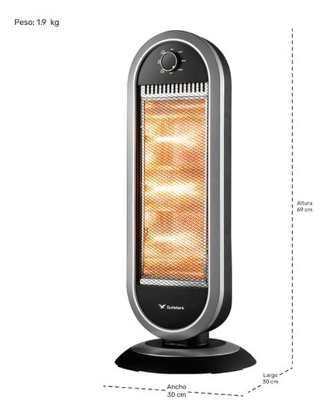Kit 2 Calefactores Halogeno Oscilacion 90° Electricos Gutstark Home