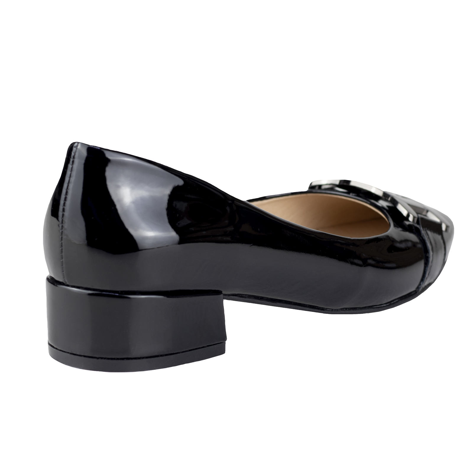 Zapatos Con Tacón Bajo Vestir Valdano Charol Mujer 815 Negro