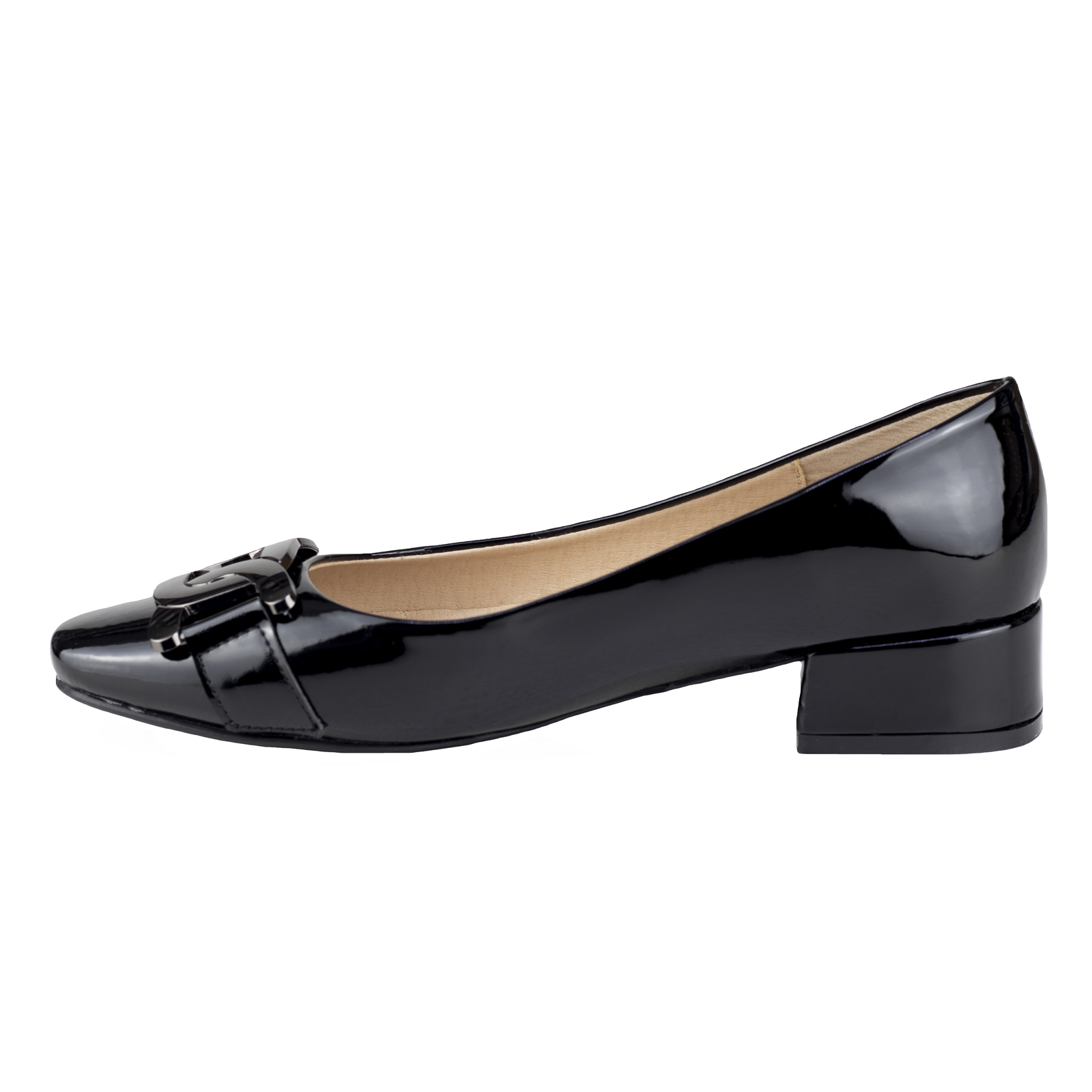 Zapatos Con Tacón Bajo Vestir Valdano Charol Mujer 815 Negro