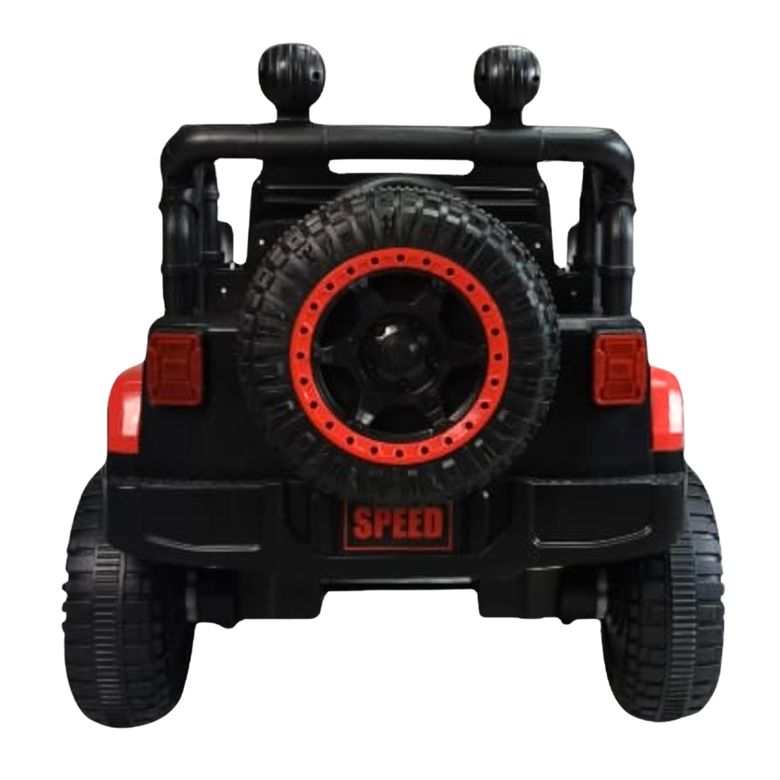 Camioneta Montable de 112 cm Tipo Jeep Para Niños  a Control Remoto Con Bluetooth, Auxiliar y USB-Rojo