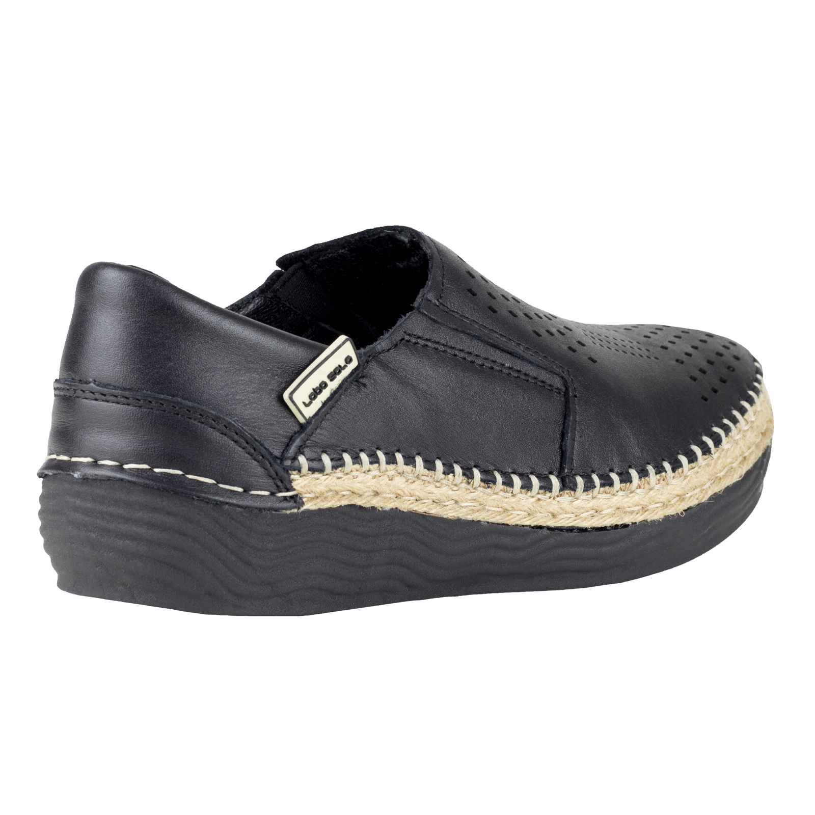 Mocasin Negro Para Mujer Slip On Lobo Solo Judy 5079 Puntos