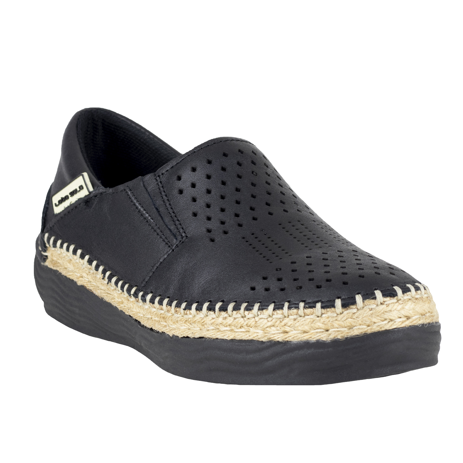 Mocasin Negro Para Mujer Slip On Lobo Solo Judy 5079 Puntos