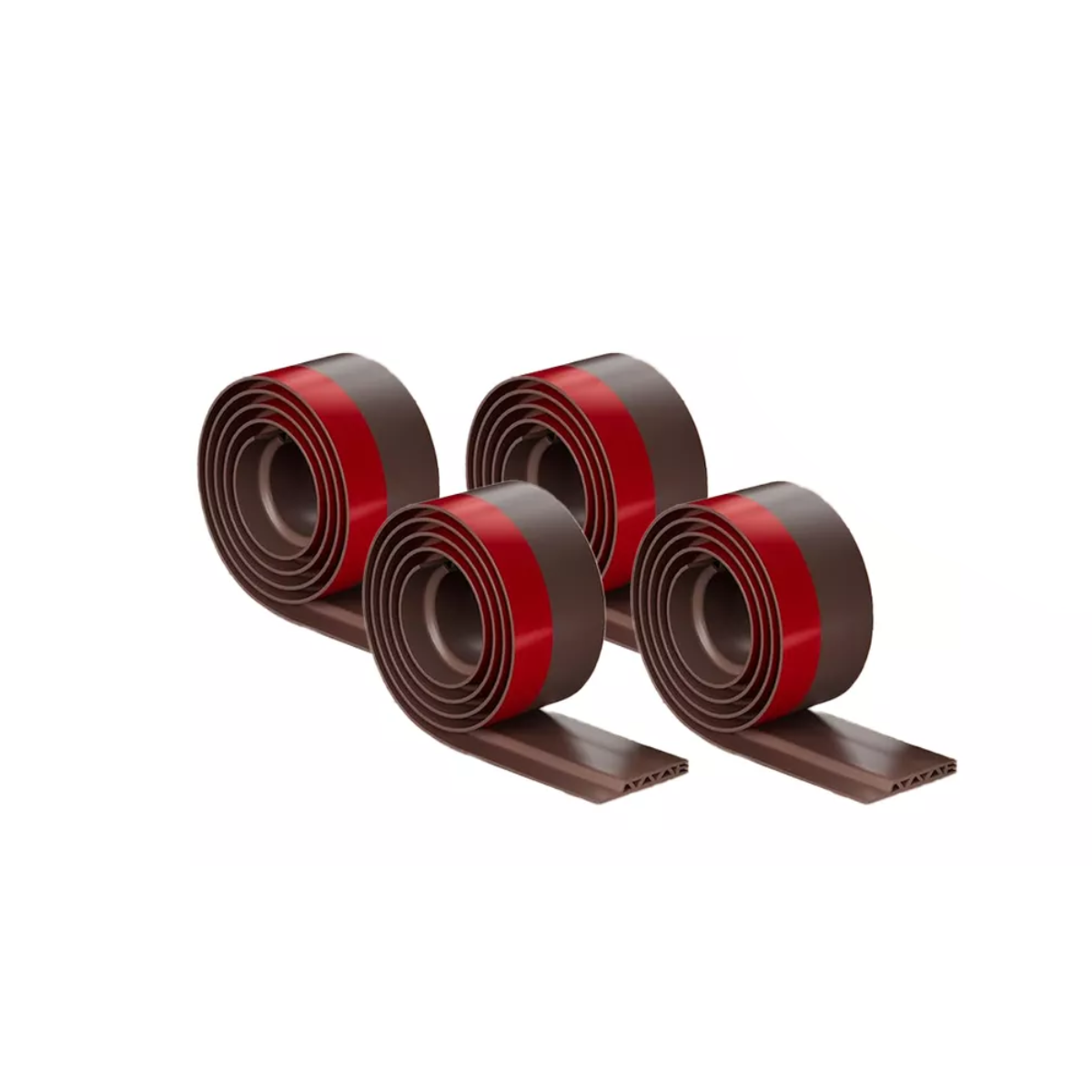4pcs Sello Adhesivo Prueba De Polvo Para Puertas Y Ventanas Marron