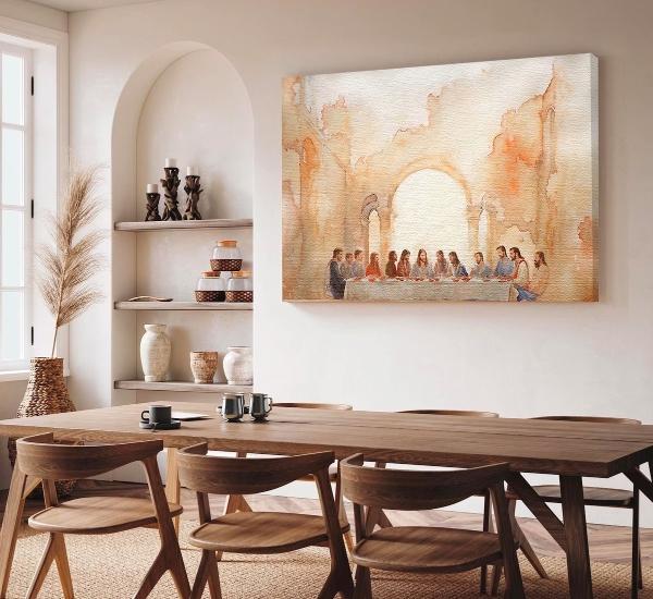 Cuadro Ultima Cena En Lienzo Canvas Opción De Marco Flotante