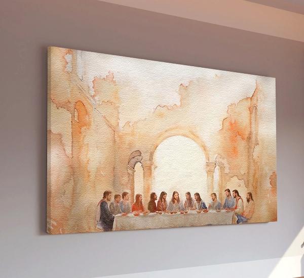 Cuadro Ultima Cena En Lienzo Canvas Opción De Marco Flotante