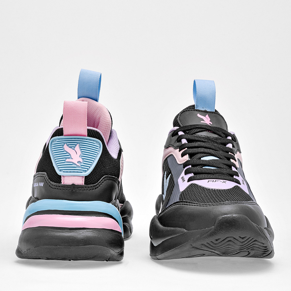 TENIS URBANO PLATAFORMA DE AMERICAN FIRE PARA  MUJER COLOR NEGRO ROSA LILA A69