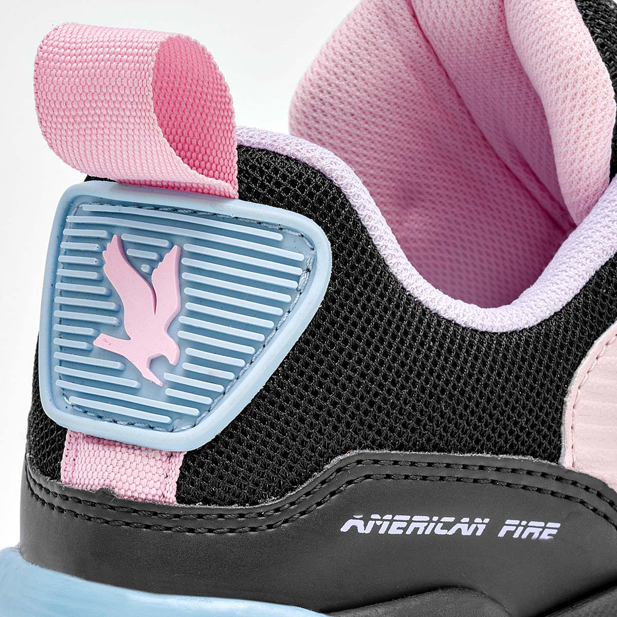 TENIS URBANO PLATAFORMA DE AMERICAN FIRE PARA  MUJER COLOR NEGRO ROSA LILA A69