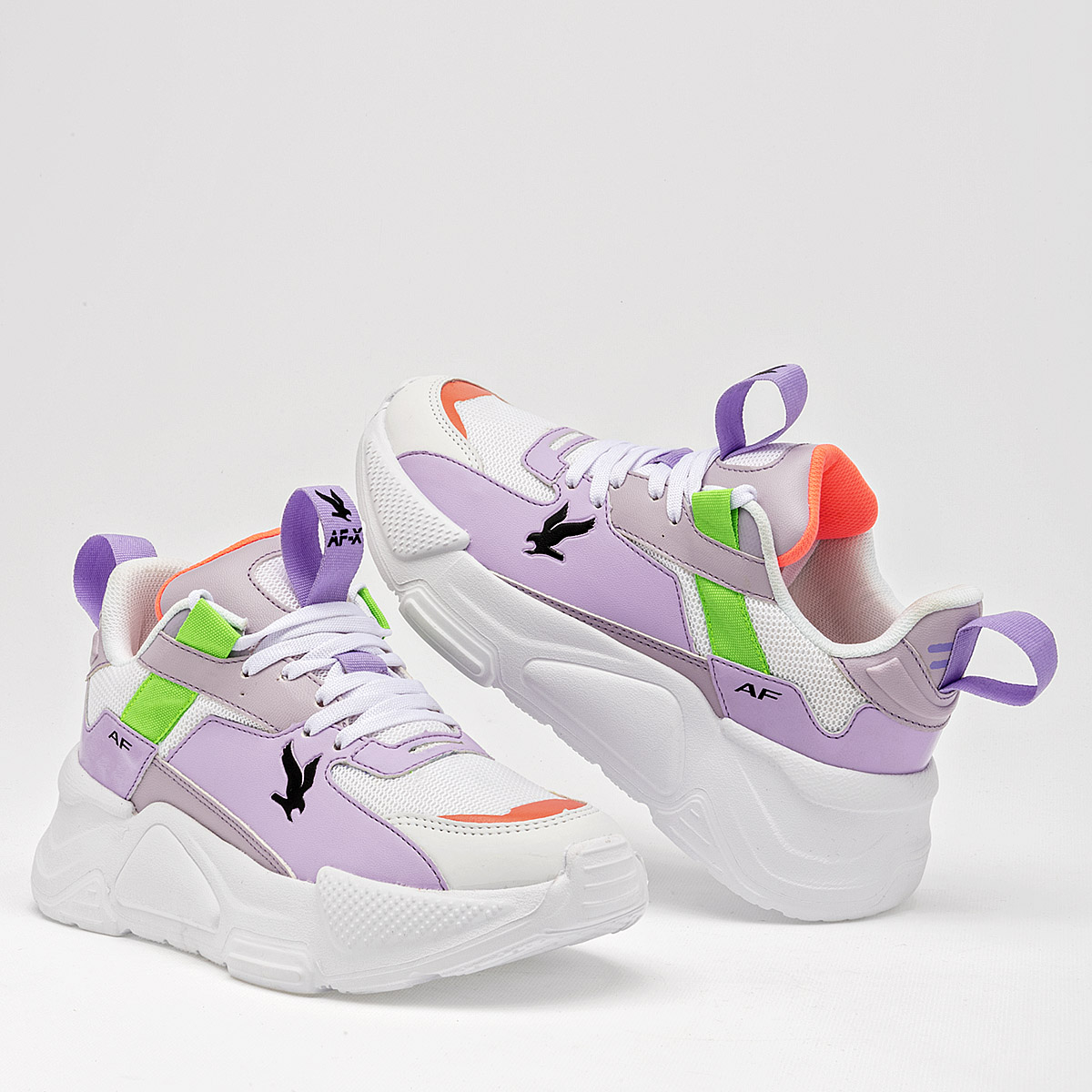 TENIS URBANO PLATAFORMA 4 CM DE AMERICAN FIRE PARA  MUJER COLOR BLANCO LILA A73