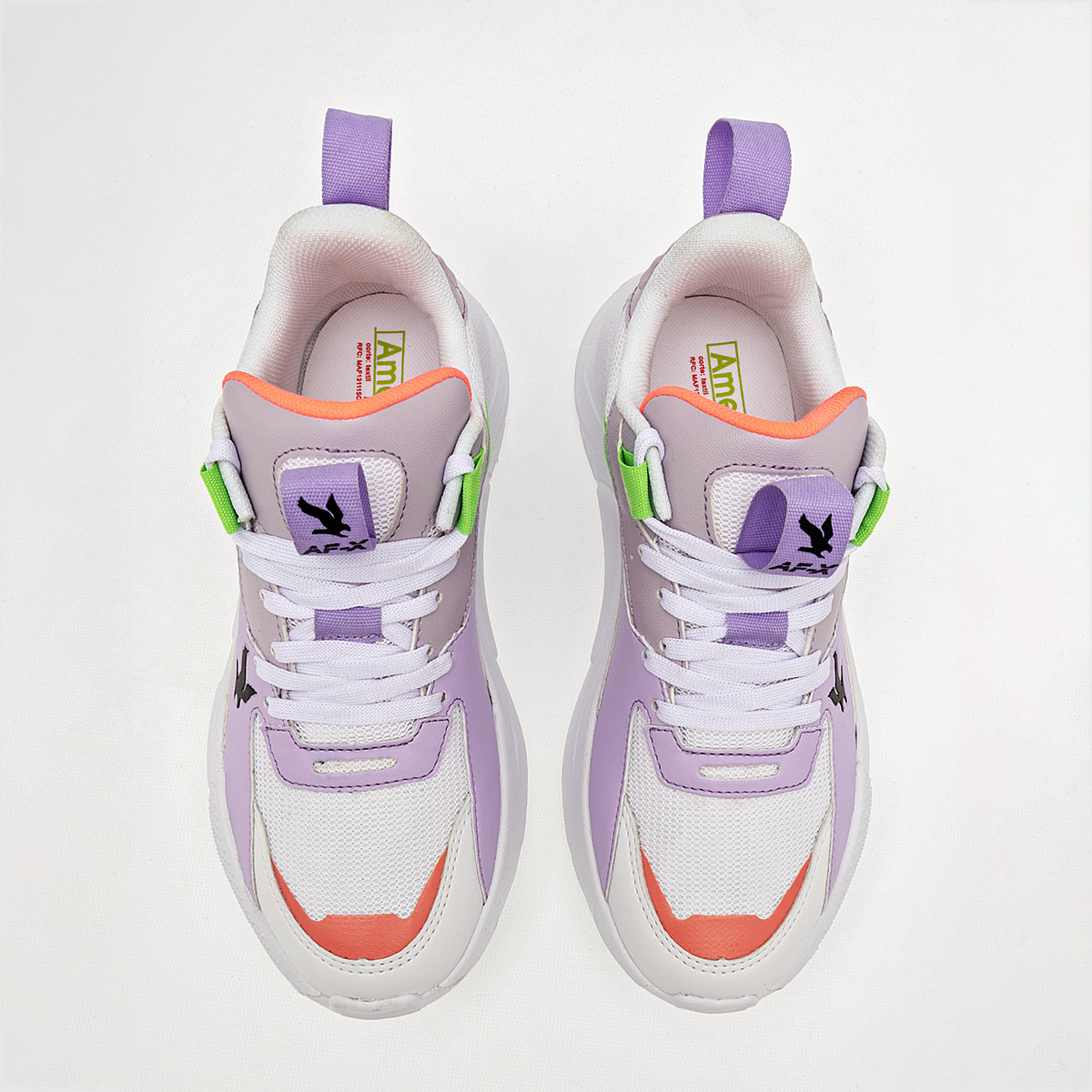 TENIS URBANO PLATAFORMA 4 CM DE AMERICAN FIRE PARA  MUJER COLOR BLANCO LILA A73