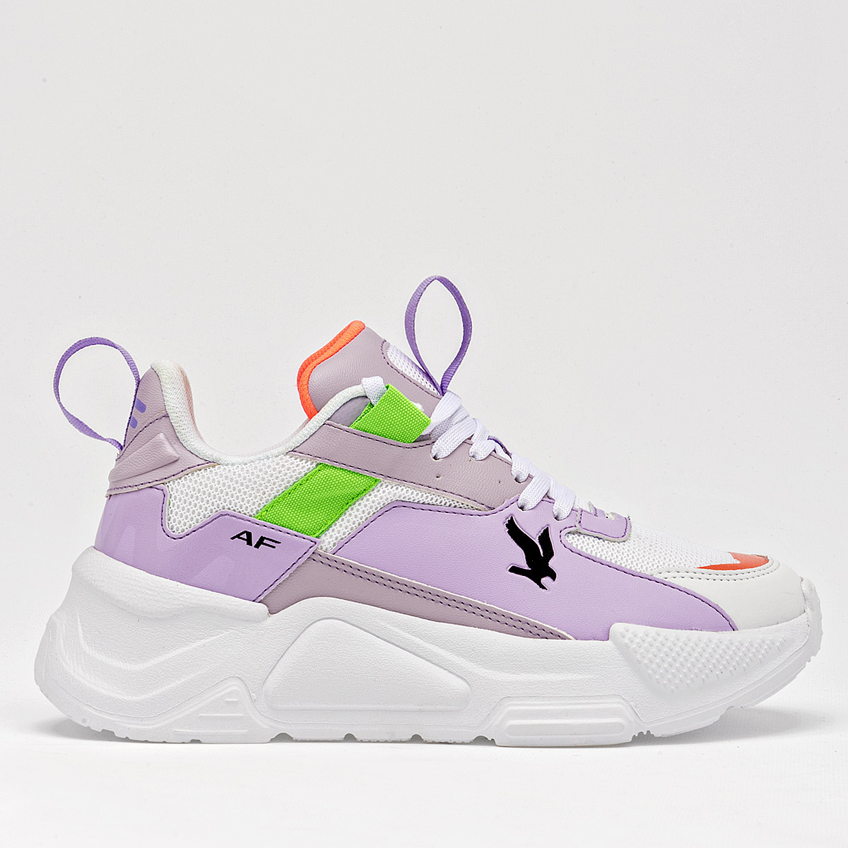 TENIS URBANO PLATAFORMA 4 CM DE AMERICAN FIRE PARA  MUJER COLOR BLANCO LILA A73