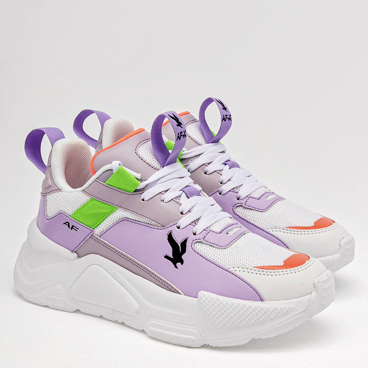 TENIS URBANO PLATAFORMA 4 CM DE AMERICAN FIRE PARA  MUJER COLOR BLANCO LILA A73