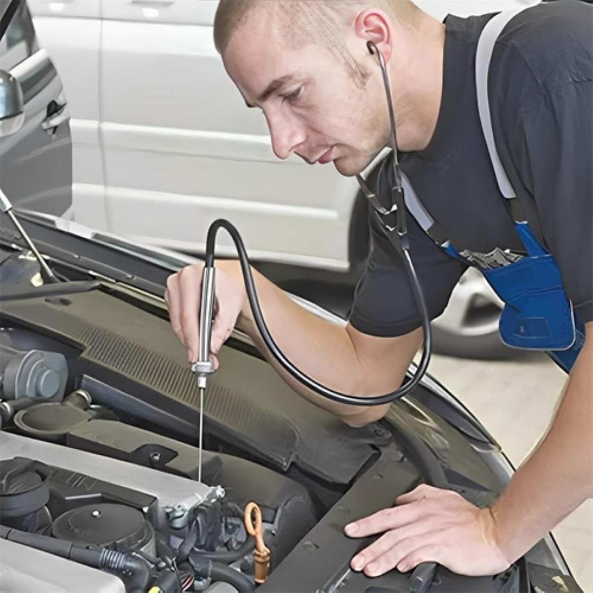 Estetoscopio De Mecánica Automotriz, Herramienta De Diagnóst negro