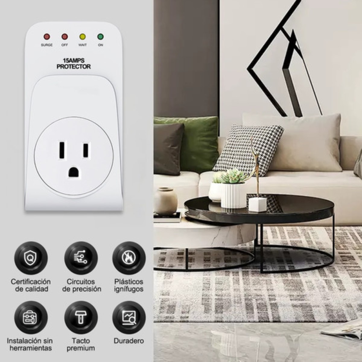Protector Voltaje Estabilizador 120v Para Electrodomésticos blanco
