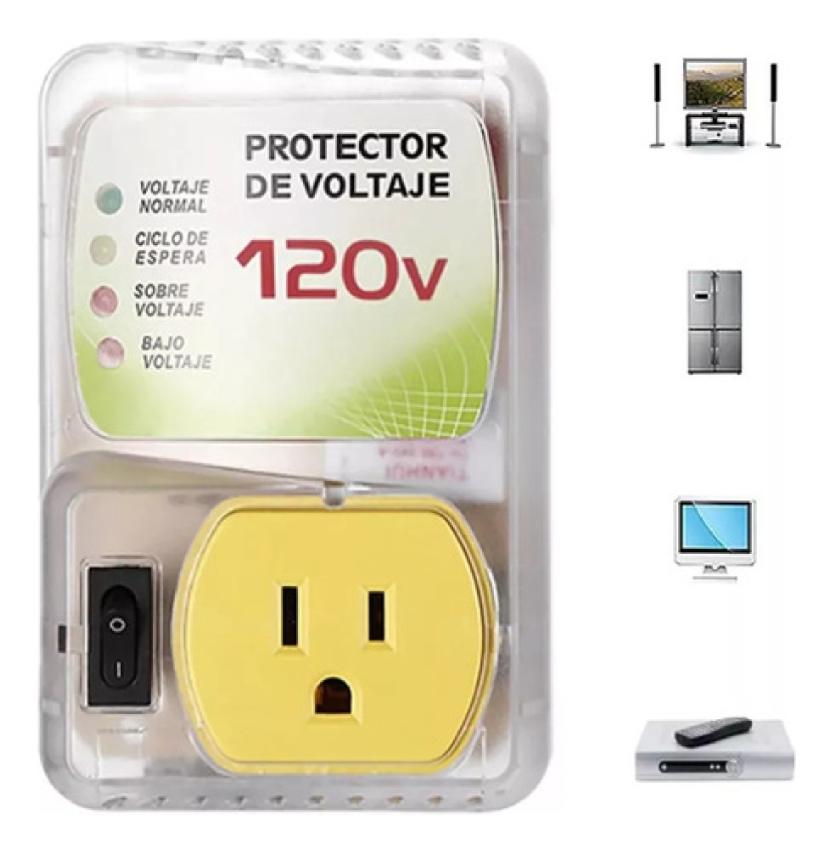 Protector De Voltaje JM2480 120v 2400w Supresor Electrodomesticos Color Blanco Picool