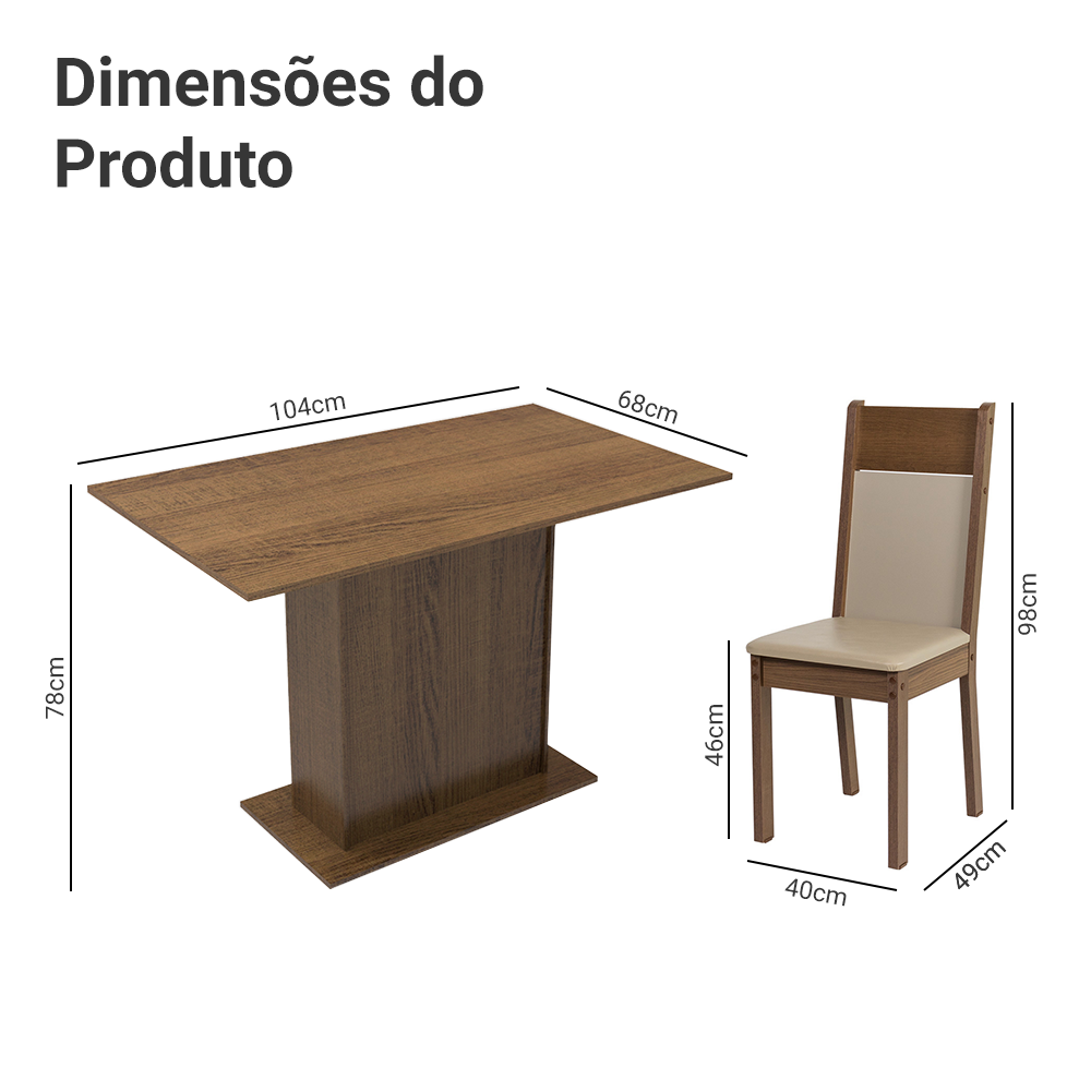 Juego de Comedor con Mesa y 4 Sillas Madesa Sheila MC