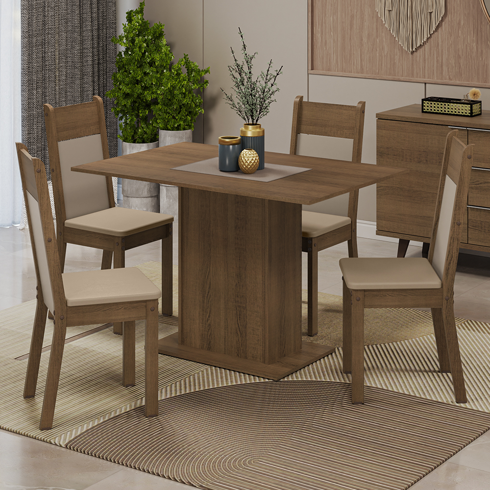 Juego de Comedor con Mesa y 4 Sillas Madesa Sheila MC