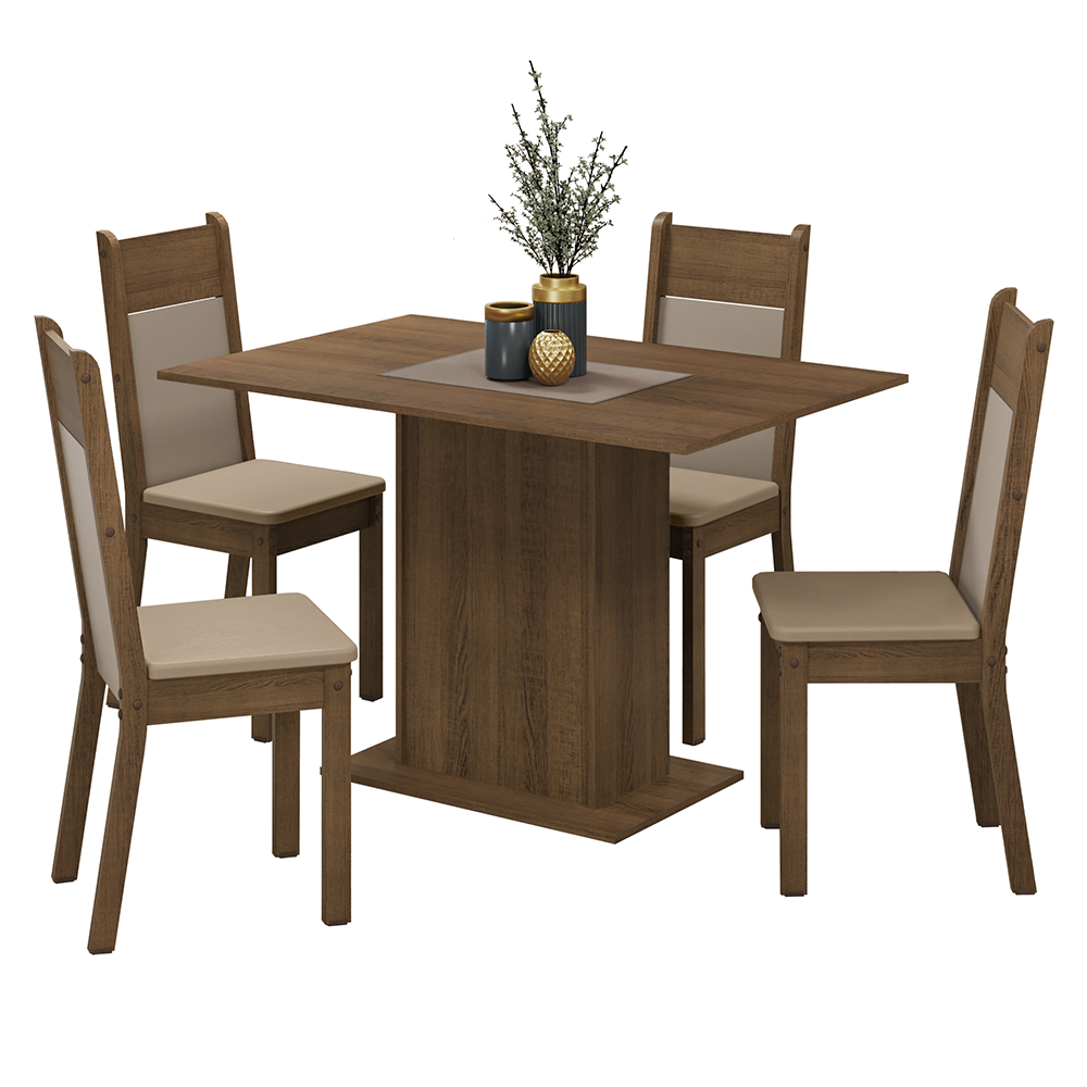 Juego de Comedor con Mesa y 4 Sillas Madesa Sheila MC