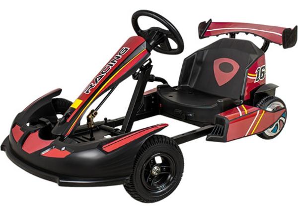 HOMCOM Go Kart Coche Eléctrico Para Niños De 4-8 Años Go Kart Racing Batería 12v Con Velocidad 3 6 Kmh Mando A Distancia Msica Bocina 116x74x575 Cm 63634512