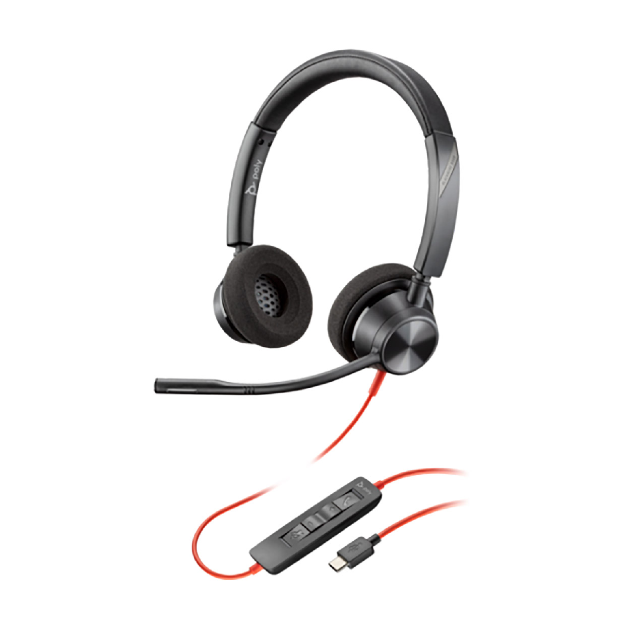 Diadema Hp Poly 8x220aa Blackwire 3320 Con Certificacion De Microsoft Teams + Adaptador Usb-C/A
